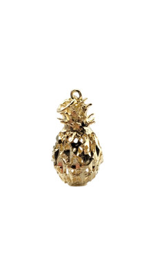 14 Karat Gelbgold Diamantschliff Ananas Charm #20859