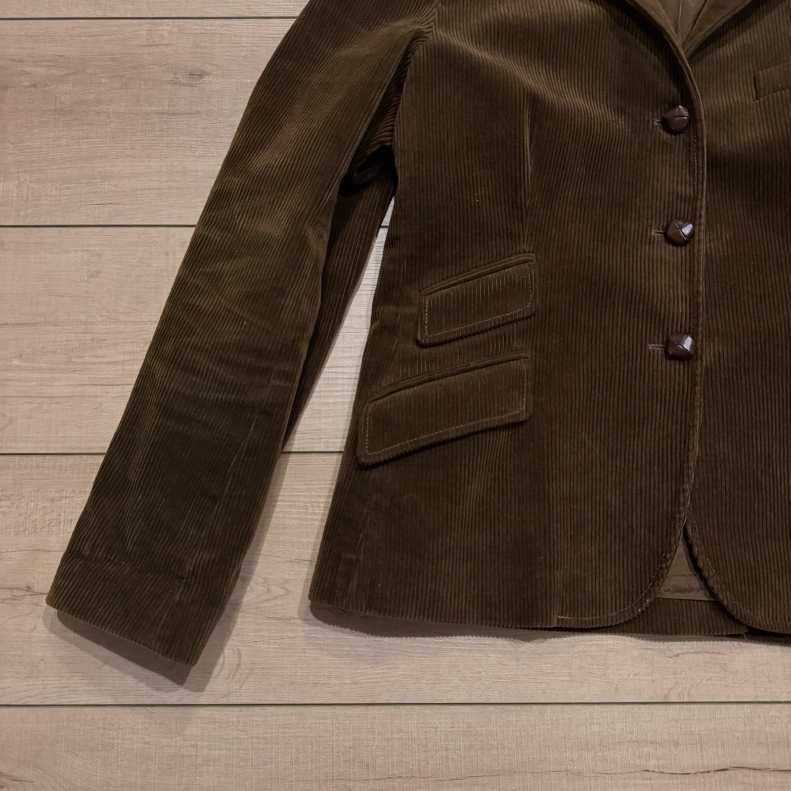 Vtg Ralph Lauren Jeans Co. Corduroy Blazer Lrg Brown Fitted Jacket Old Money 90s thumbnail 6