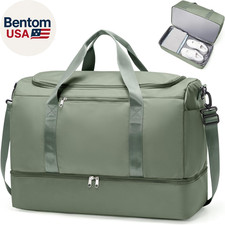 Extra Large Travel Duffle Bag,Carry on Overnight Weekend Bag with Shoes Compartm