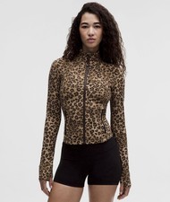 LULULEMON Define Cropped Jacket Nulu True Leopard Multi Size 4 NWT
