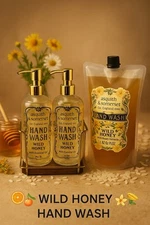 WILD HONEY 🍯 NO. 2 SCENTED HAND WASH W/WIRE RACK & REFILL ~ ASQUITH & SOMERSET