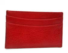 Card Case Slim Business Credit Card Case Leather Graphic Image RED