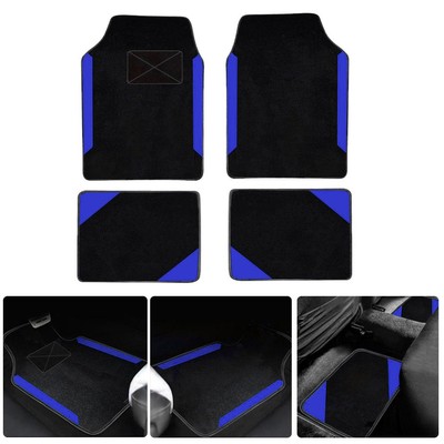 for Ford Type5 Auto-Fußmatten Type A Liner Carpet Suede Type 11 Black Blue 4Pcs
