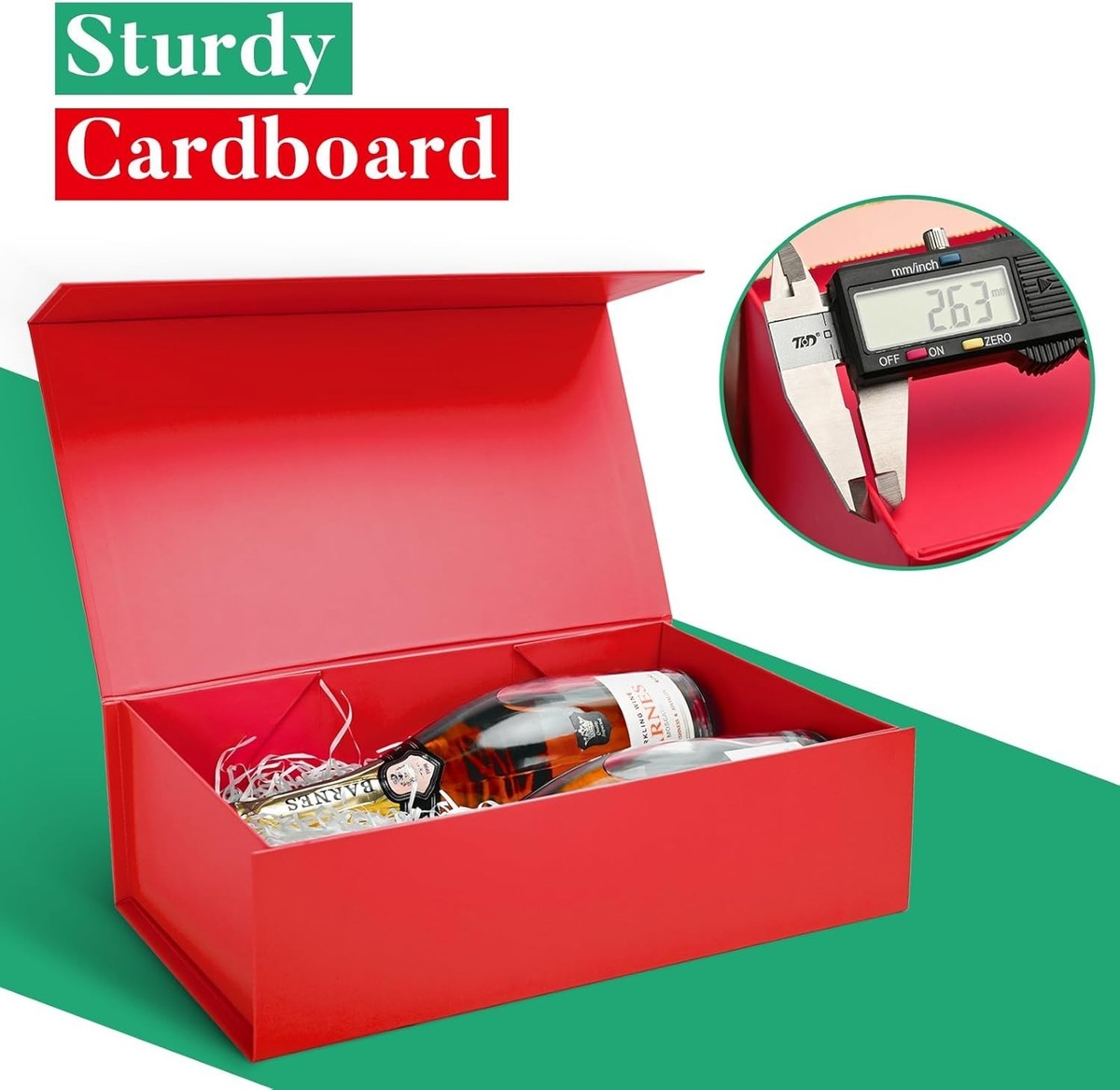 Red Christmas Gift Box 13.85 x 8.35 x 4.45 inch Large Gift Boxes