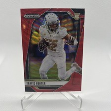 2025 Panini Prizm Draft #21 Travis Hunter -Ruby Red Wave -Rookie Logo -Colorado
