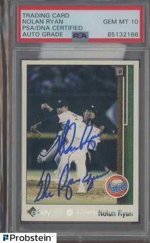 1989 UPPER DECK #145 Nolan Ryan HOF Signed Card PSA DNA AUTO 10