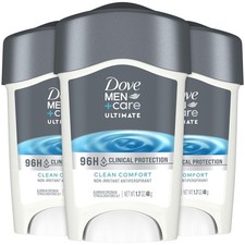 Dove Clinical Protection Clean Comfort Deodorant 3 Pack 1.7 Ounce Each