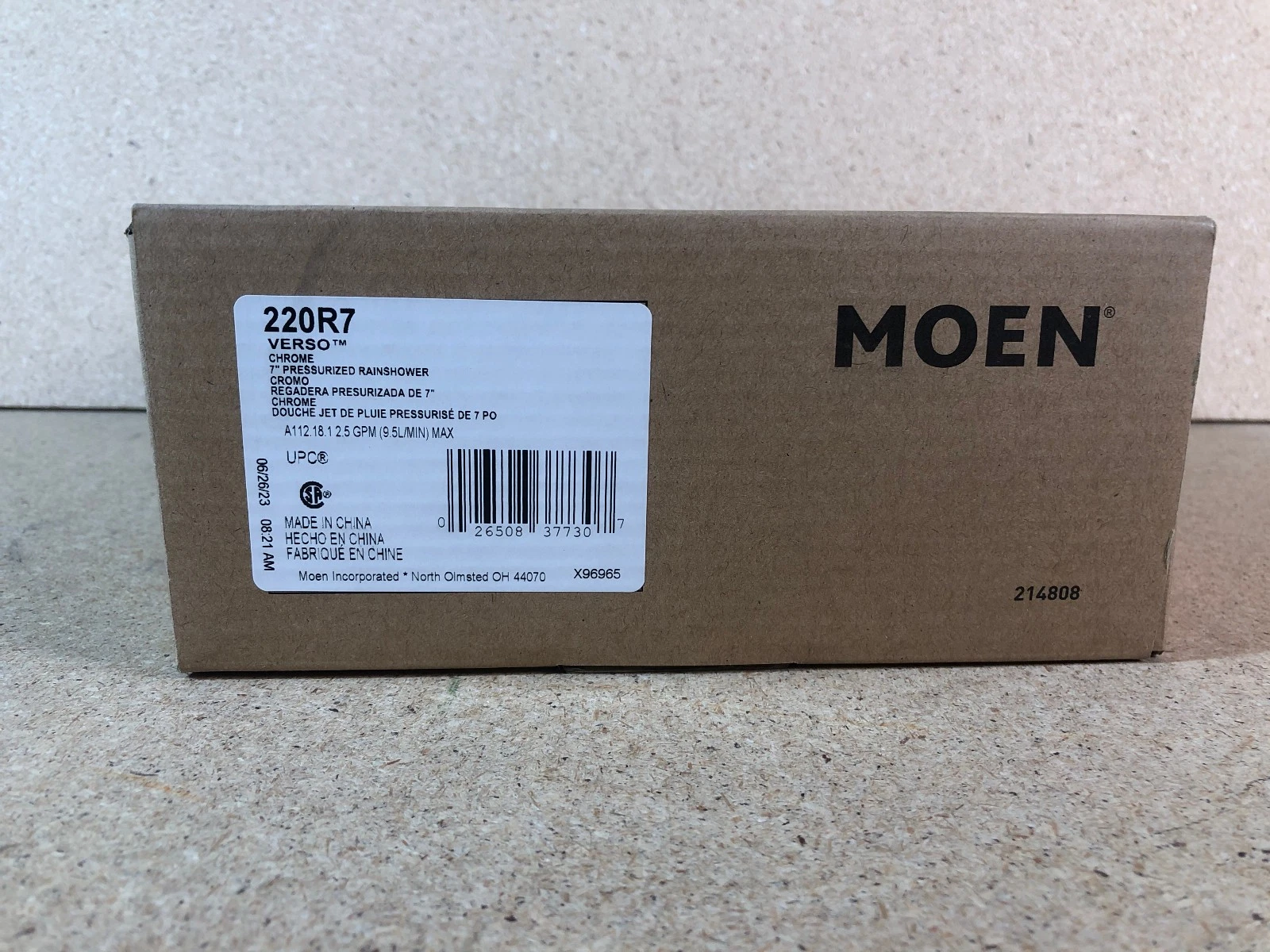 Moen 220R7 Verso 1.75 GPM Multi Function Round Shower Head -Chrome