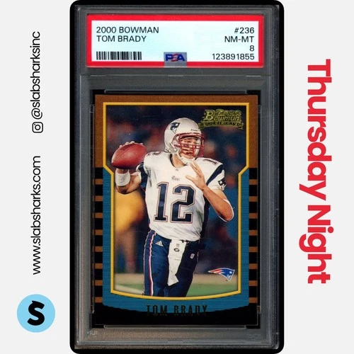 2000 BOWMAN #236 TOM BRADY RC ROOKIE PSA 8