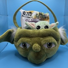 Star Wars Grogu Baby Yoda Easter Basket Plush Gift Set Mandalorian Basket