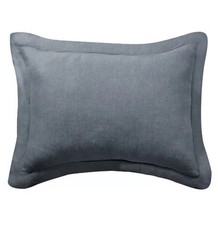 2 Levtex Washed Linen Standard Pillow Shams Grey W/ties EUC