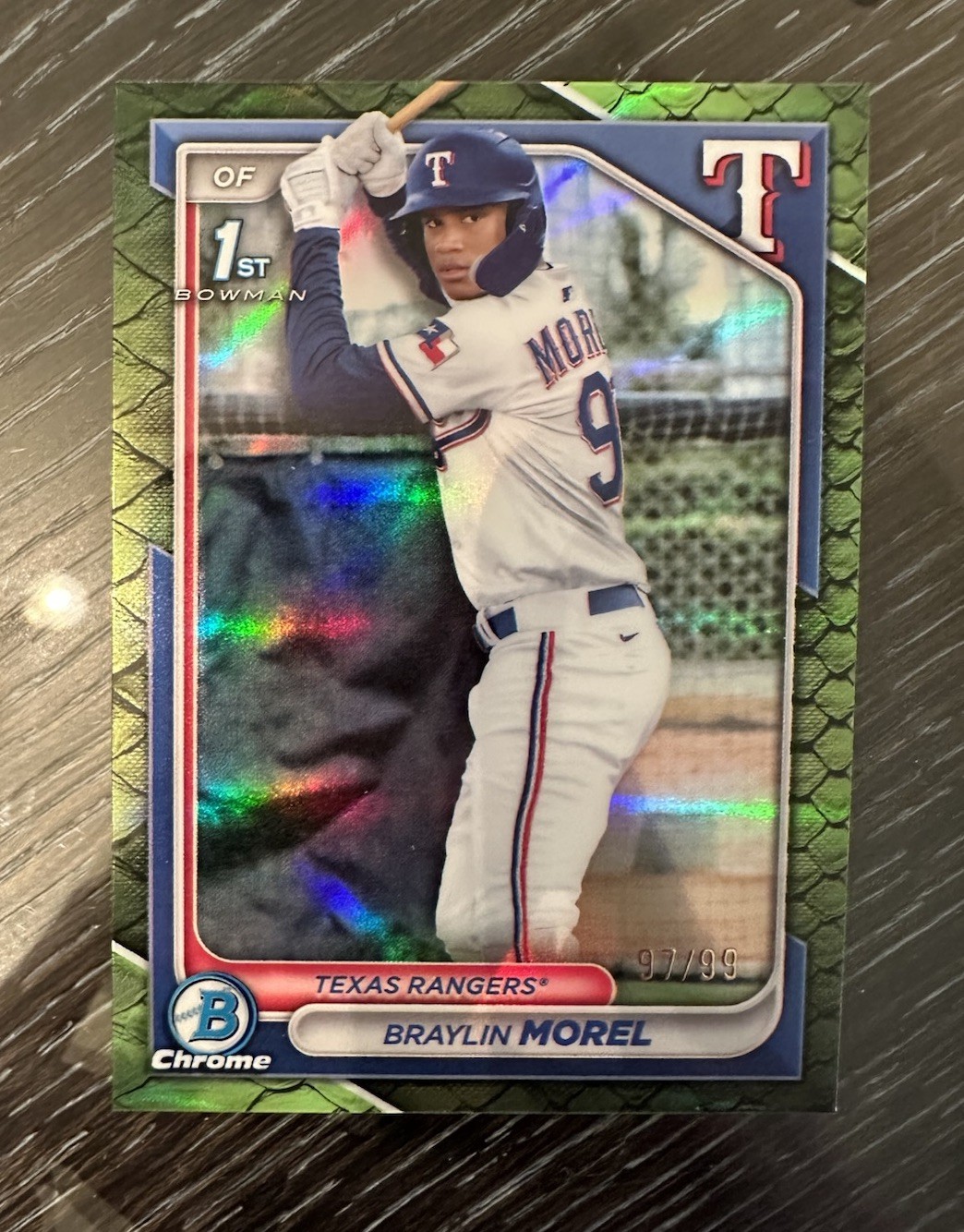 2024 Bowman Chrome BRAYLIN MOREL 1st Prospect Green Reptilian /99 #BCP-192