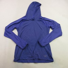 North Face Sweater Womens Medium Long Sleeve Hooded Blue Outdoor Flashdry