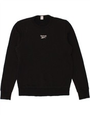REEBOK Womens Sweatshirt Jumper UK 8/10 Small Black Cotton BT07