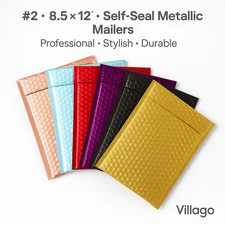 #2 8.5x12 Poly Bubble Mailers Metallic Padded Envelopes | Multi-Color Packs