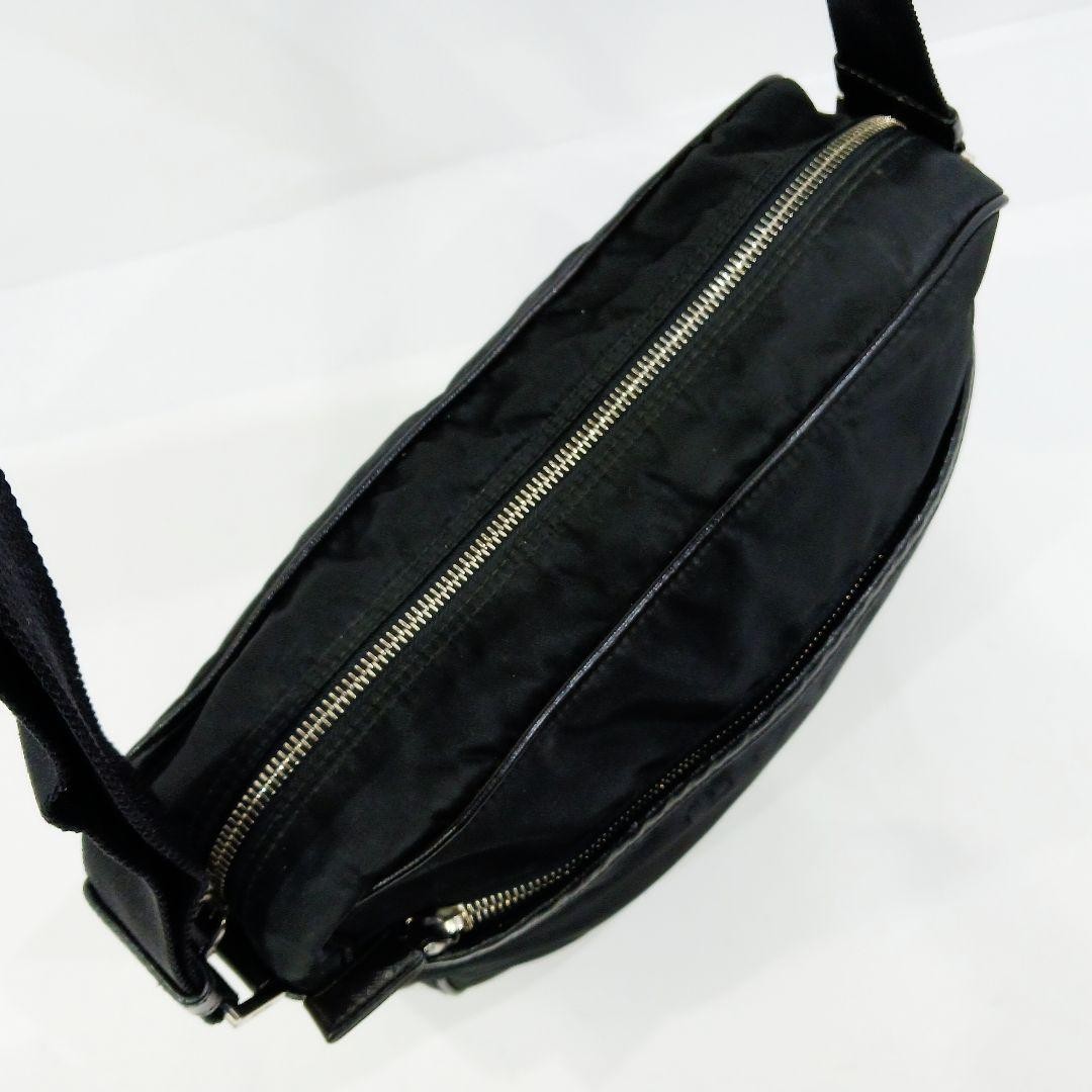 PRADA Shoulder Bag Saffiano x Nylon Black Shadow Logo with Certificate thumbnail 5