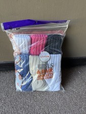 Vintage 2000 NOS Girls Cotton Blend Lycra Ribbed Knit Ankle Socks Size 7- 8.5