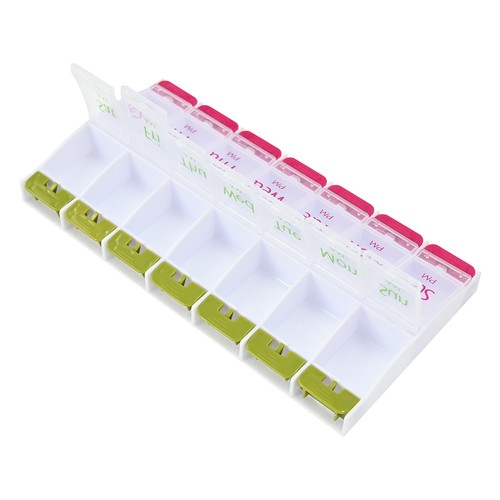 Weekly Pill Box Jumbo Extra Large 8" x 4.25" Pill Organizer 7 Day 2 Times a Day - Picture 6 of 10