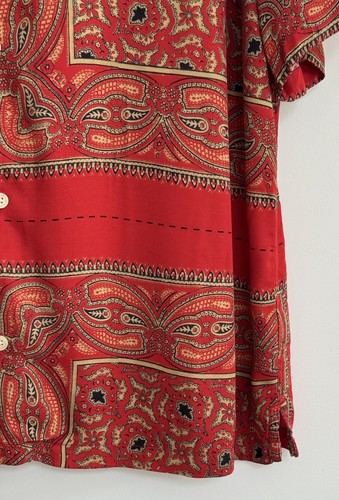 Allsaints “Sinaloa” Short Sleeve Shirt Festival Floral Paisley Red XL/Relaxed - Picture 8 of 11