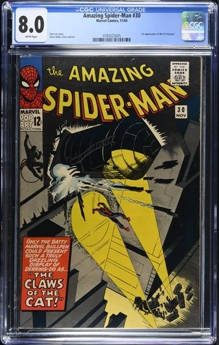 Amazing Spider-Man #30 - Marvel Comics 1965 CGC 8.0 1st appearance of the Cat Bu
