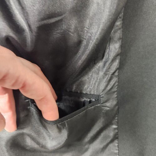 Stacy Adams Anzug Sakko Herren 54 L lang schwarz Dreiknopf Blazer gefüttert Mantel - Bild 9 von 16