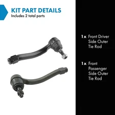 TRQ Steering Tie Rod End LH Driver RH Passenger Outer Pair for Nissan Infiniti