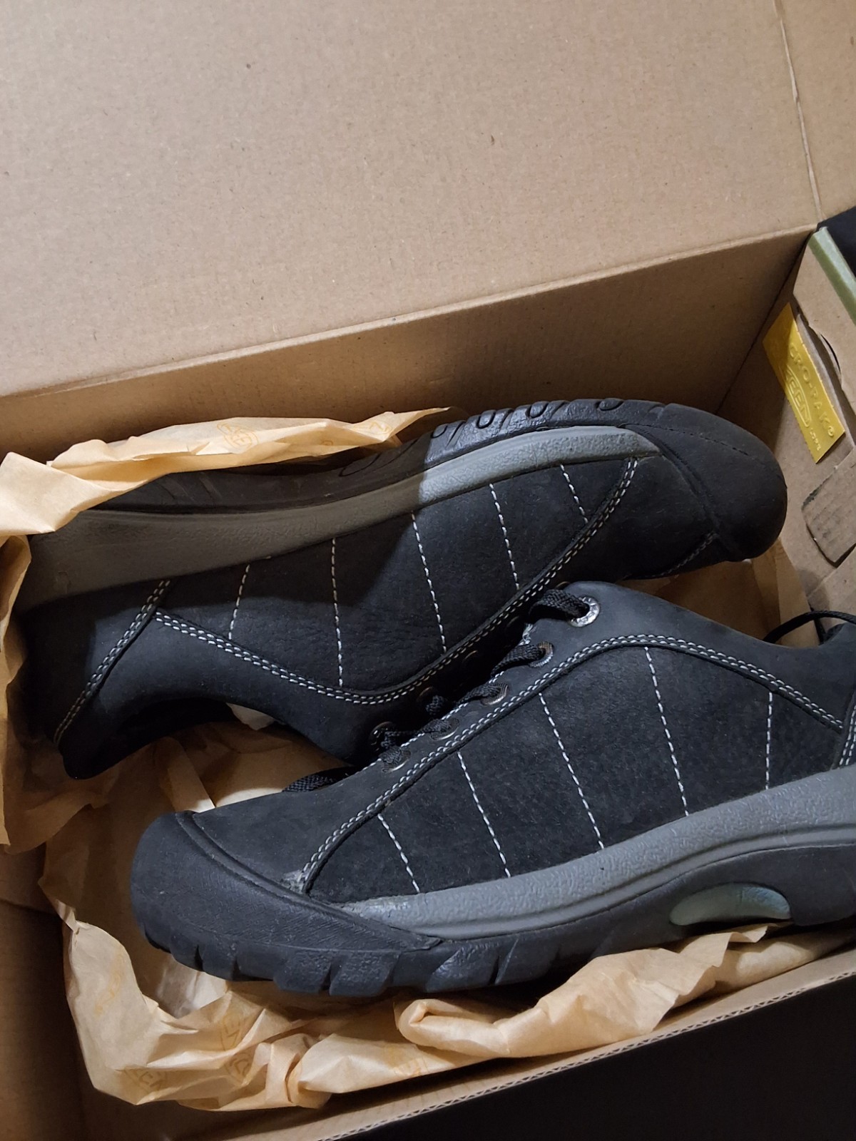 KEEN PRESIDIO NERO 7 5 LINEA DONNA SCARPE DA TREKKING STRINGATE IN PELLE SNEAKERS IN SCATOLA