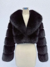 Fur Top New Cropped Faux Fur Coat Woman Clothing Jacket Winter Coats Outerwear