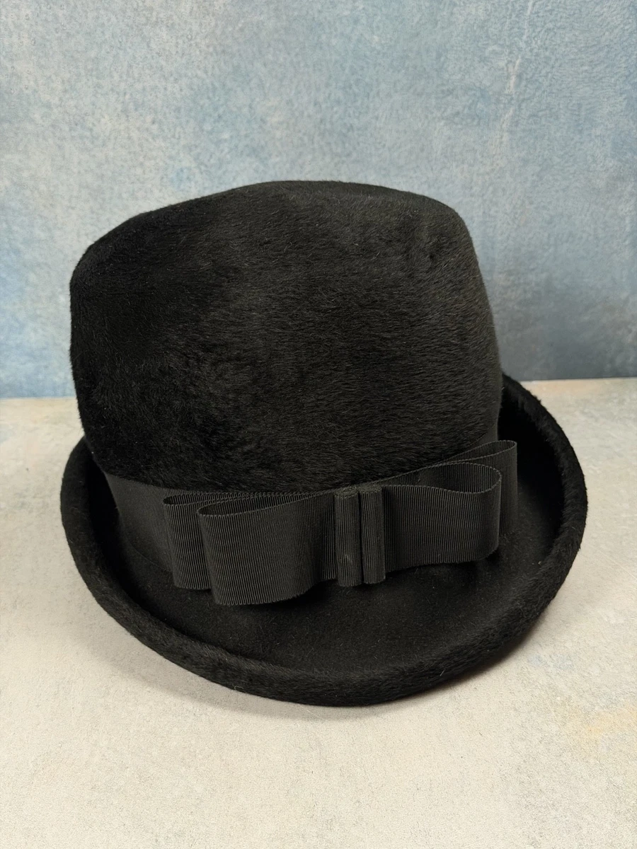 Vintage Women\'s Genuine Beaver Hat Black Beaver Brand Hats Black Genuine Fur Felt Western Cowboy Hat  main image 2