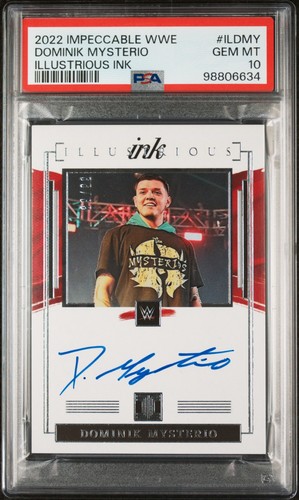 Dominik Mysterio 2022 Panini Impeccable WWE Illustrious Ink 89/99 Auto PSA 10