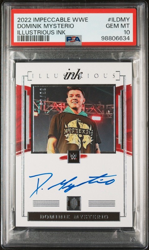 Dominik Mysterio 2022 Panini Impeccable WWE Illustrious Ink 89/99 Auto PSA 10