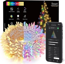 BrizLabs Smart Christmas 300 LED, Warm White & Multicolor Clear Wire 