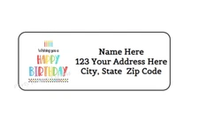 30 WISHING YOU HAPPY BIRTHDAY PERSONALIZED RETURN ADDRESS LABELS 1 in X 2.625 in