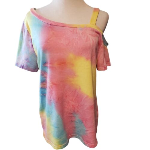 Andree by Unit Damen Krawatte Farbstoff Einschulter T-Shirt Größe M