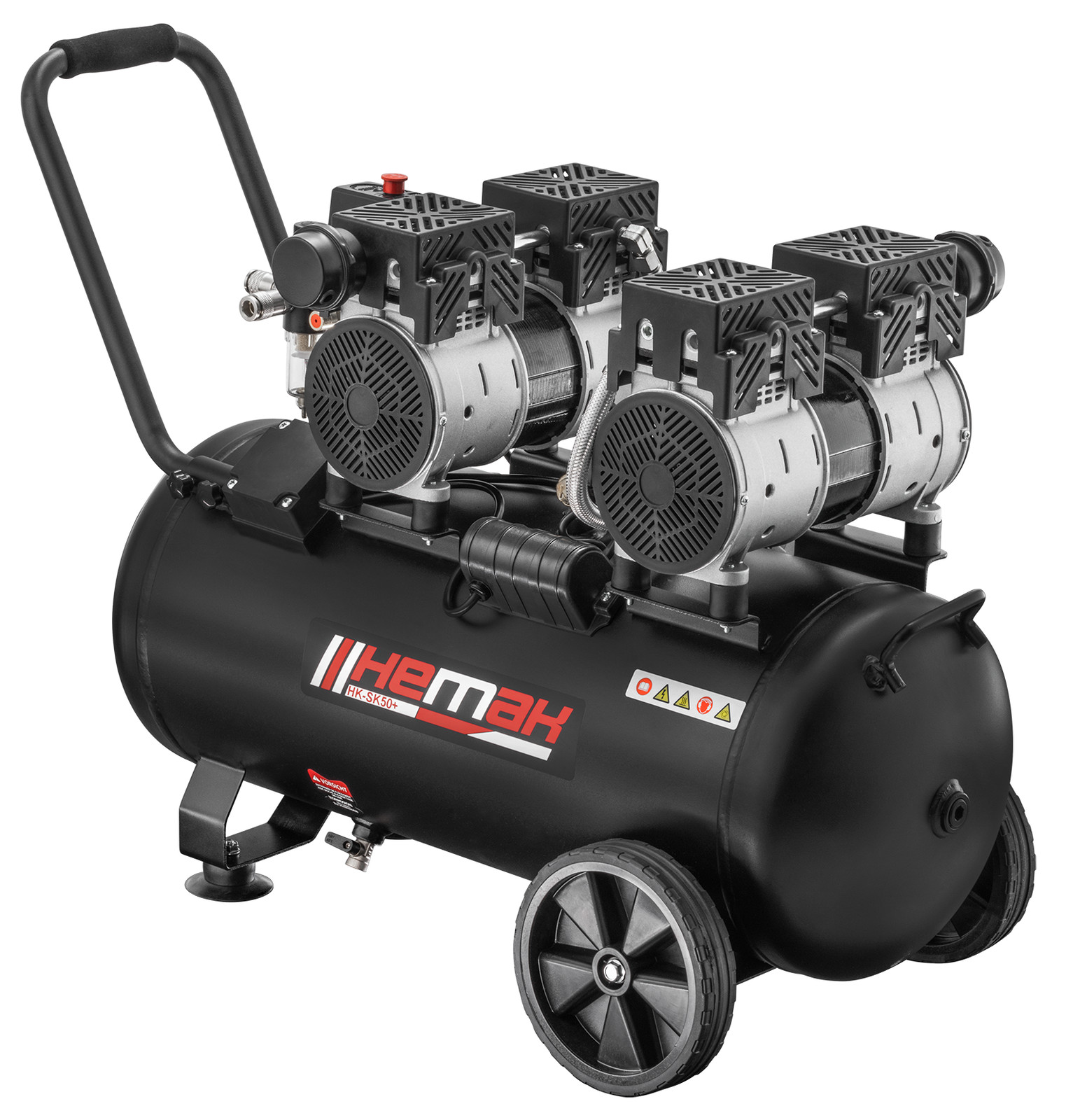 Flüster Kompressor HEMAK HK-SK50 Plus 50L Kessel 2 PS 59dB Druckluft Silent