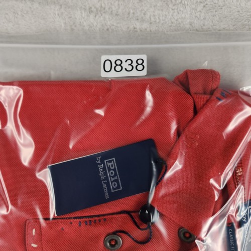 Ralph Lauren Classic Fit Mesh Graphic Polo Shirt Men's XXL Red 1967 New York - Picture 19 of 19