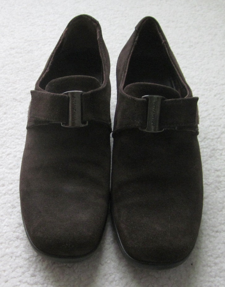 Chaussures Aquatalia By Marvin K - Modèle Glissière Compensée En Daim Marron, Taille US 8 (B/M), Occasion