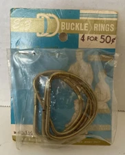 Vintage E-Z BUCKLE RINGS #40- 1  1/2 Brass Metal Fasteners Craft Belt Bags