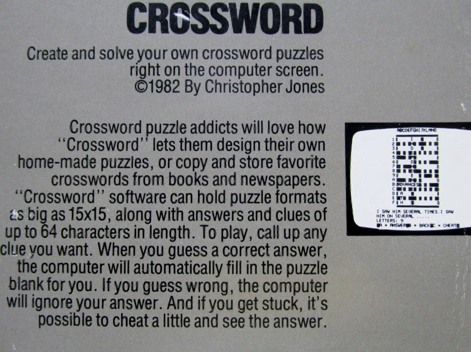Crossword, Timex Sinclair & Sinclair ZX-81, Mindware 1983, CIB, Never Used - Image 2 of 4