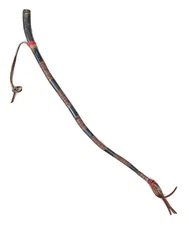 Vintage Antique Horn Leather Fancy Knob Horse Bull Riding Whip Crop Old