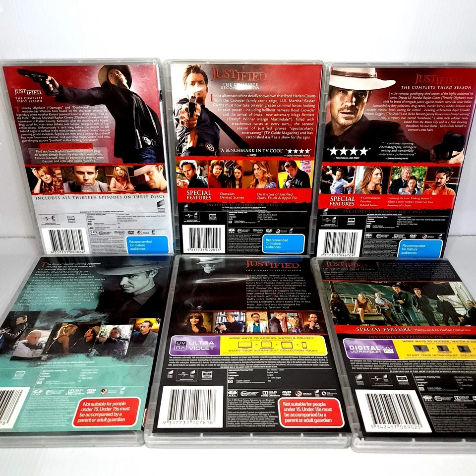 Justified Complete Series Season 1-6 (DVD PAL Region 2 & 4) Timothy Olyphant - image 4 of 4