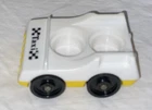 Vintage Fisher Price Little People White Yellow Taxi Cab
