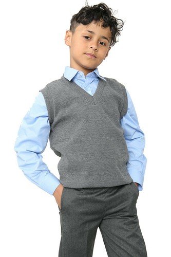 Boys Knitted Tank Top V Neck Sleeveless Jumper School Uniform Smart Comfortable - Picture 10 of 27