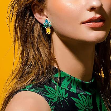 Pineapple Earrings Jewelry Gifts for Women Teens Girl-1 Pair by|Pineapple Earrin - Picture 2 of 4
