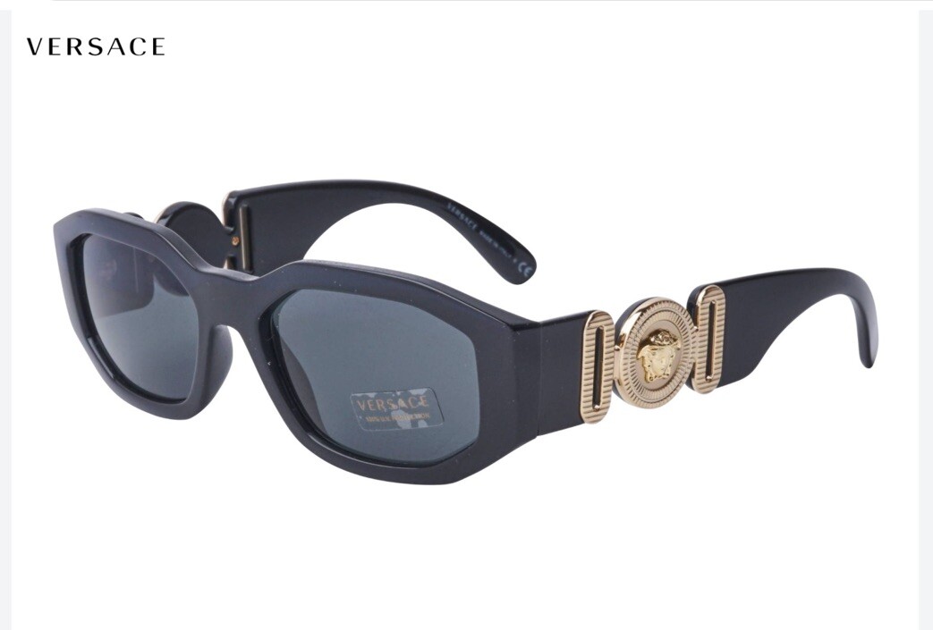 VERSACE ブラック サングラス MOD.4361 VERSACE VE4361 GB1 87 Black Grey 53 mm Unisex Sunglasses