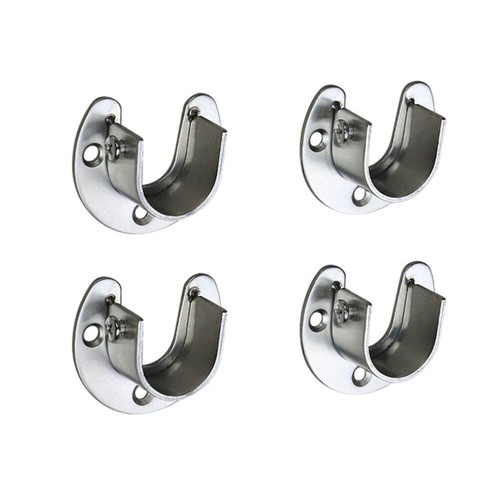 4 PC Shower Curtain Rod Clothes Rail Closet Clothes Rail Round Tube