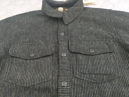 RRL Ralph Lauren Grey Jacquard Wool-Cotton Shirt Jacket Large - Picture 2 of 7
