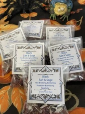 Herb Black Salt & Sage Hoodoo Voodoo Wicca Paganism, Spells, Casting