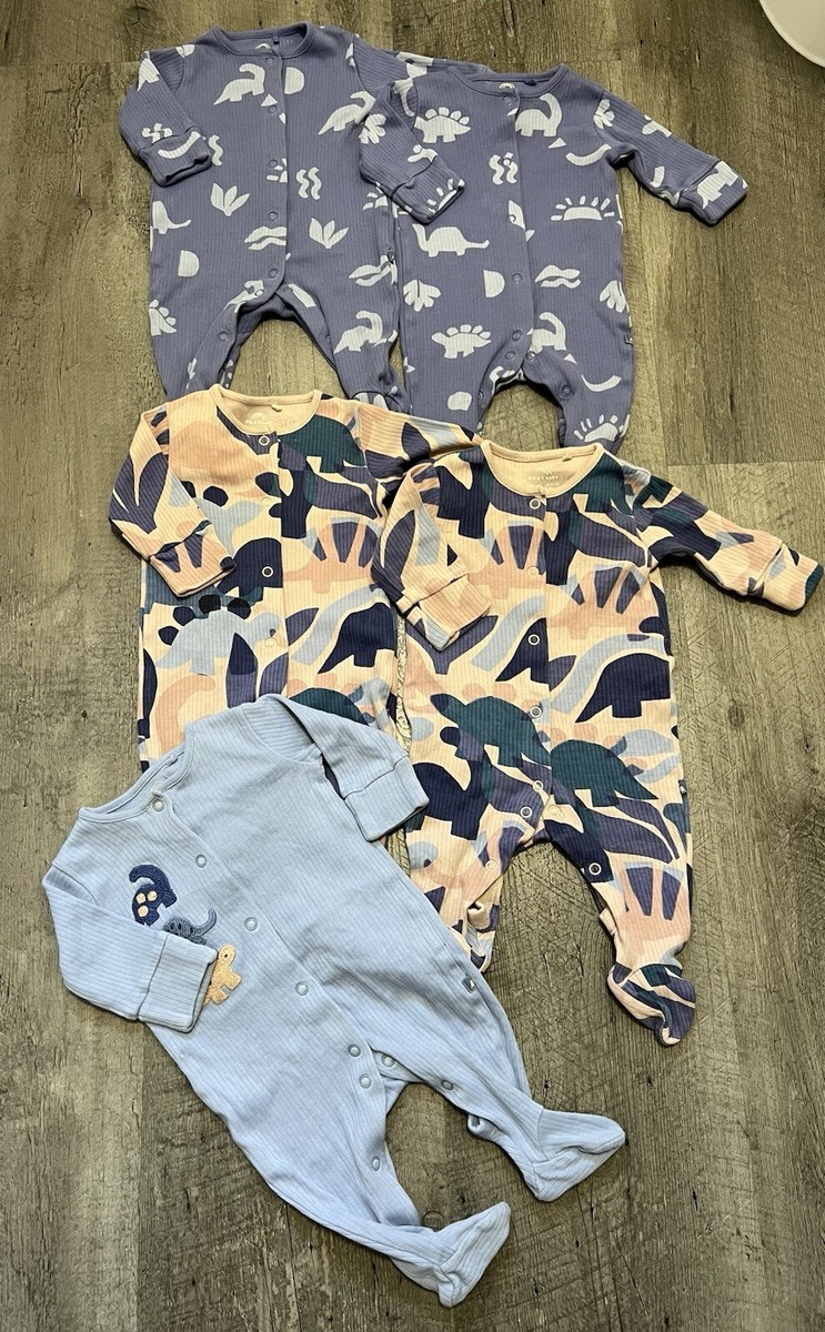 🦕Baby Boy Twins 0-3 Months Next Rompers Sleepsuits Bundle