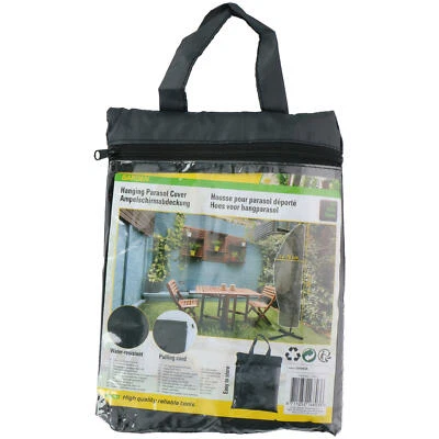 KINZO Ampelschirm Abdeckung Polyester 210D anthrazit 265x70cm Schutzhülle wetterfest